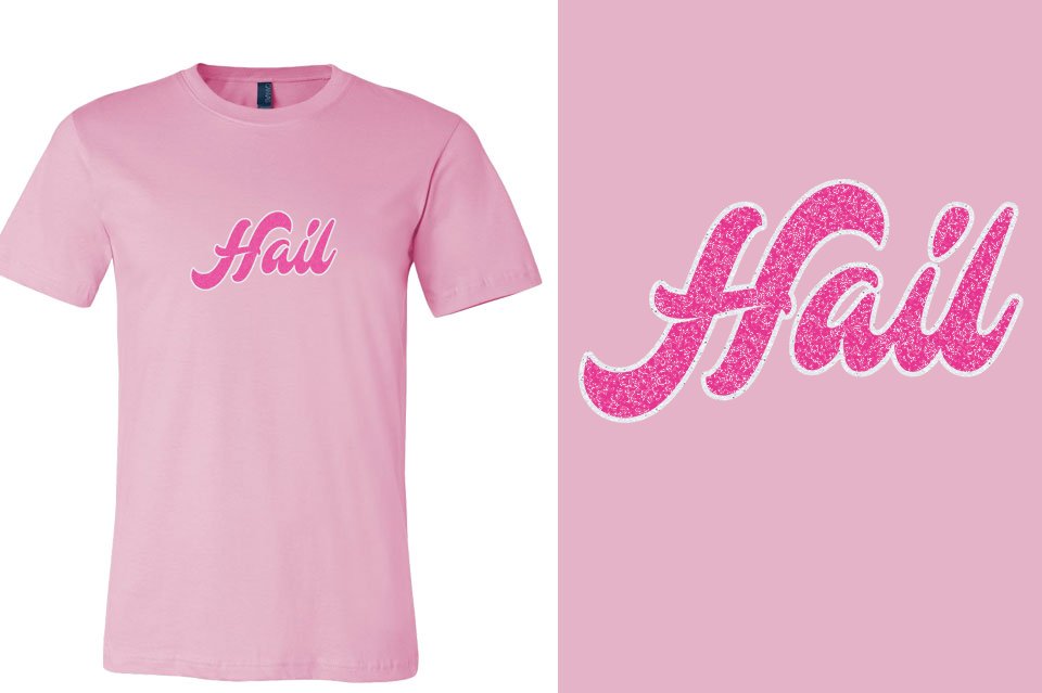 Glitter Foil Fyre Hail 2-color glitter fl pink and white Unisex T-shirt