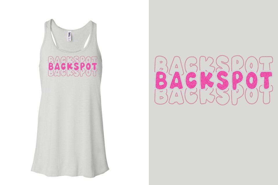 BACKSPOT 3-lines glitter rhinestones Youth Flowy Racerback Tank