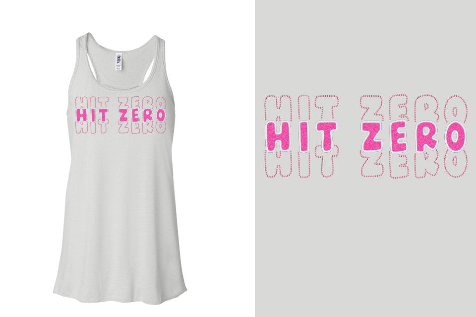 HIT ZERO 3 lines glitter rhinestones Youth Flowy Racerback Tank