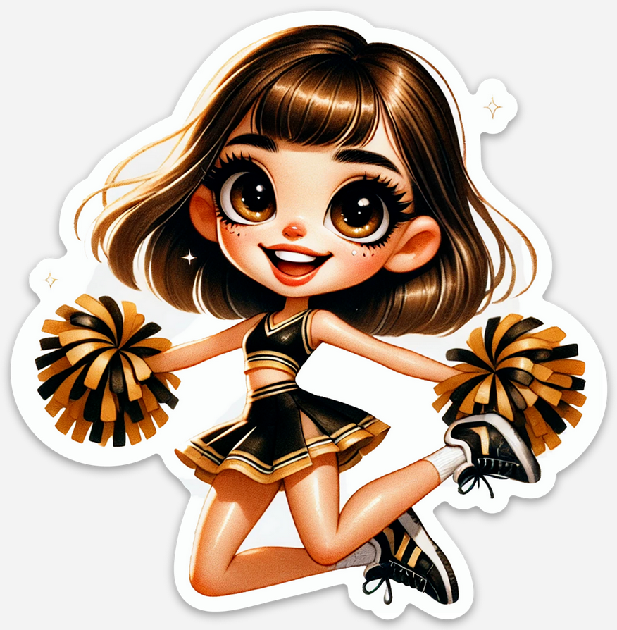 Cheerleader Black 4 Sticker