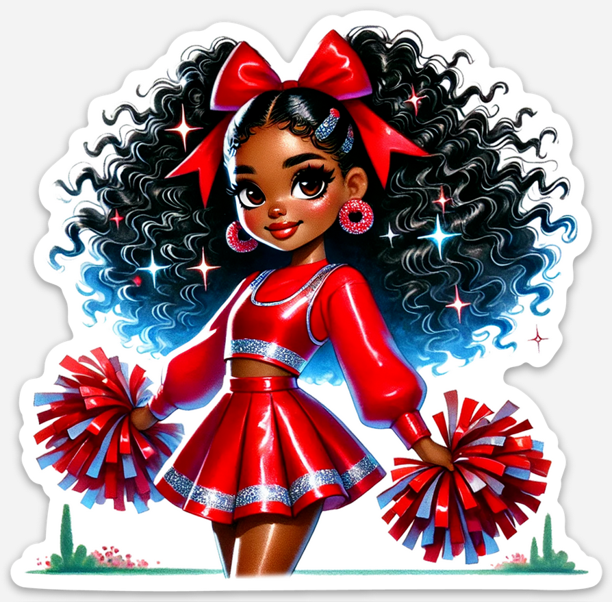 Cheerleader Red 6 Sticker