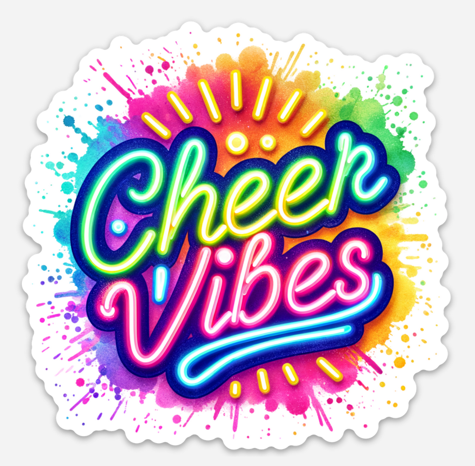 Colorful Neon Cheer Vibes Sticker
