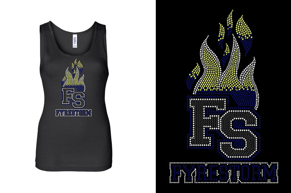 Rhinestones FYRESTORM FS full logo stones Youth Tank