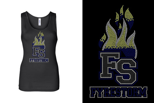 Rhinestones FYRESTORM FS full logo stones Youth Tank