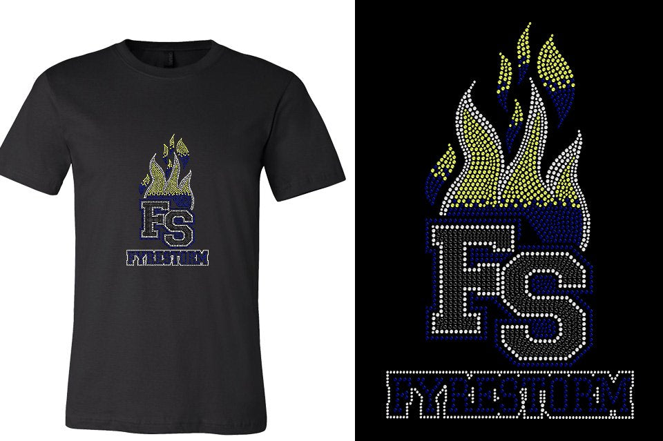 Rhinestones FYRESTORM FS full logo stones Unisex T-shirt
