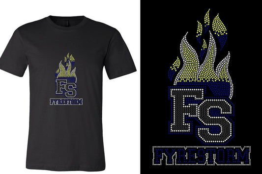 Rhinestones FYRESTORM FS full logo stones Unisex T-shirt