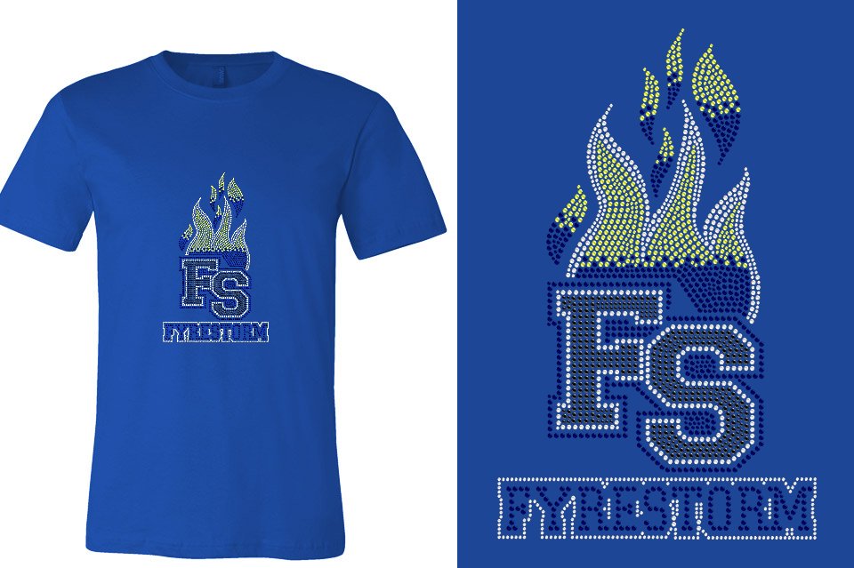Rhinestones FYRESTORM FS full logo stones Unisex T-shirt