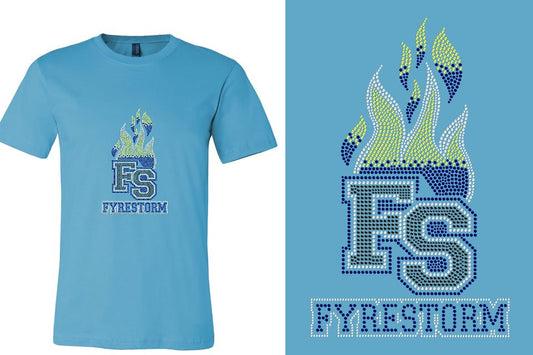 Rhinestones FYRESTORM FS full logo stones Unisex T-shirt