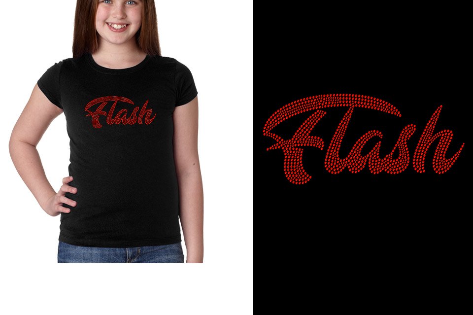 Rhinestones Fyre Flash red stones Youth Girls' Princess T-Shirt