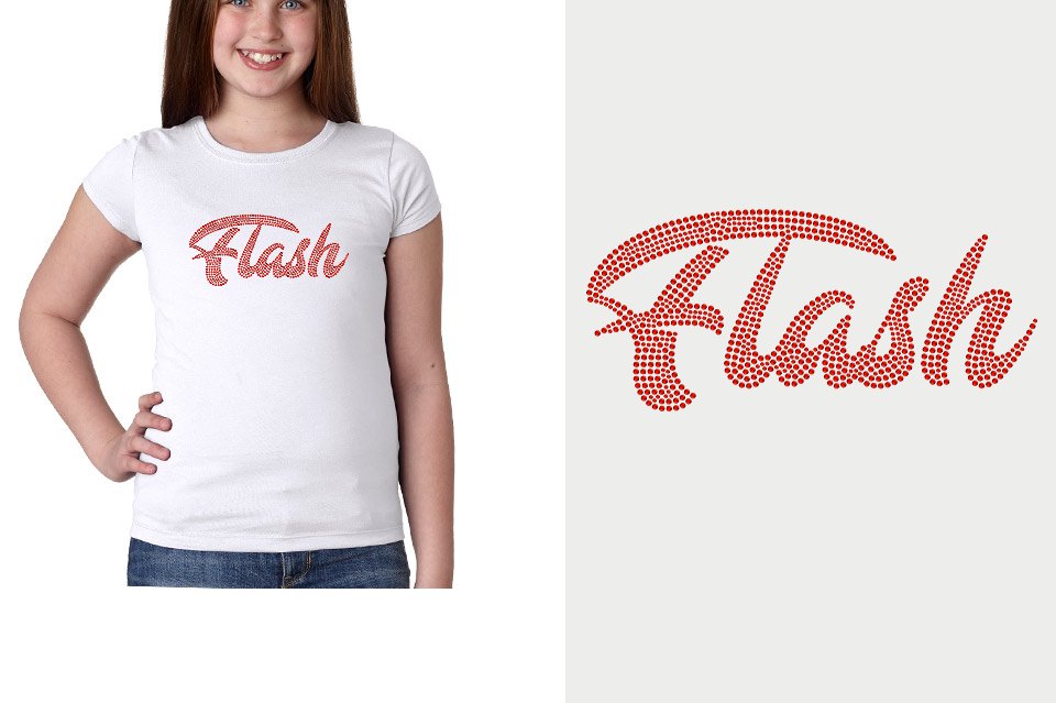 Rhinestones Fyre Flash red stones Youth Girls' Princess T-Shirt