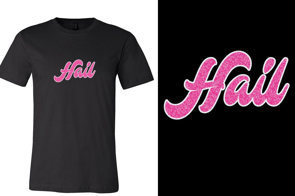 Glitter Foil Fyre Hail 2-color glitter fl pink and white Unisex T-shirt