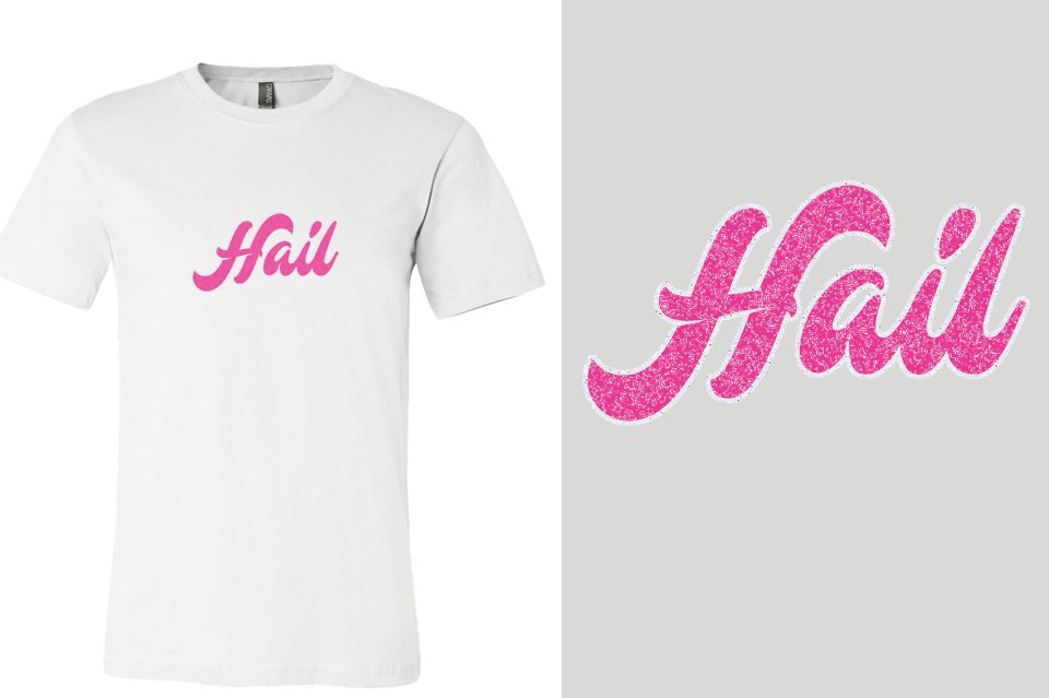 Glitter Foil Fyre Hail 2-color glitter fl pink and white Unisex T-shirt