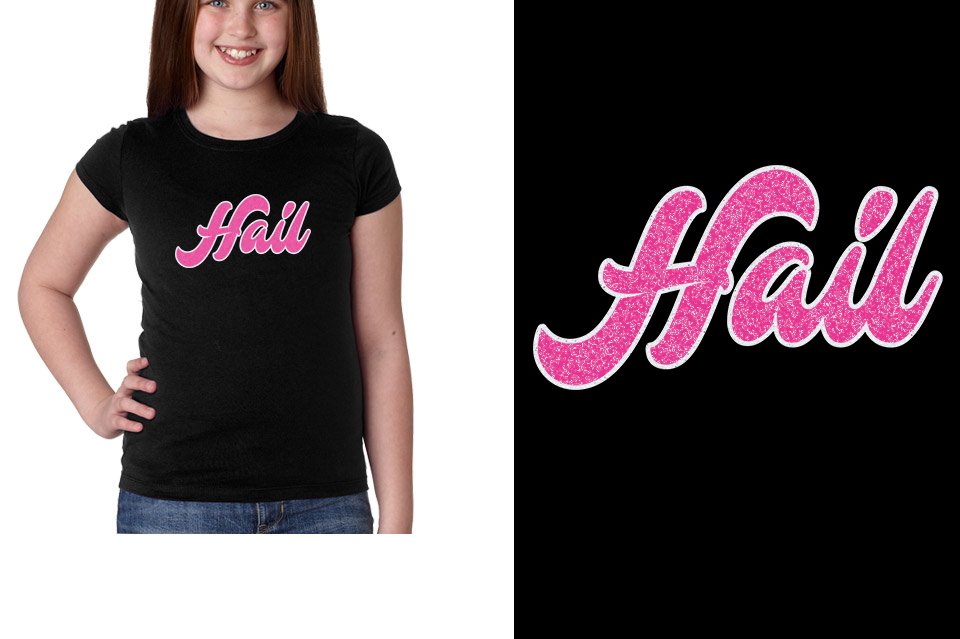 Fyre Hail 2-color glitter fl pink and white Youth Girls' Princess T-Shirt