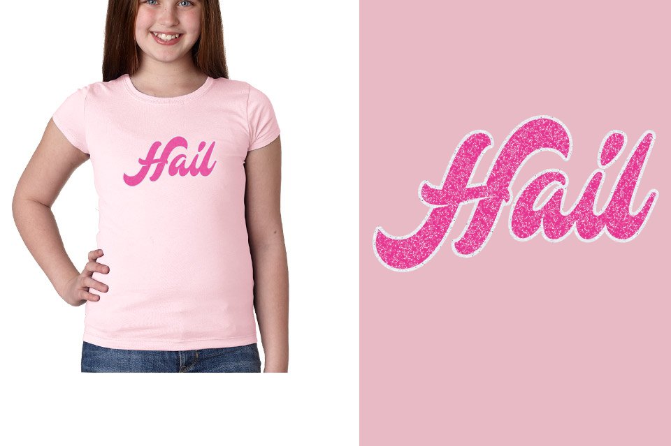 Fyre Hail 2-color glitter fl pink and white Youth Girls' Princess T-Shirt