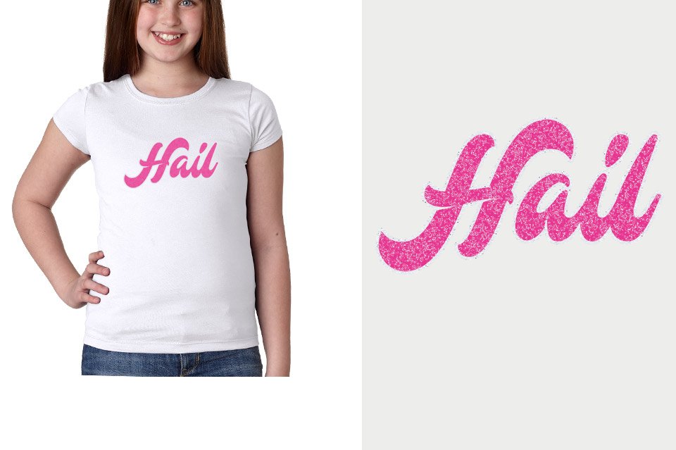 Fyre Hail 2-color glitter fl pink and white Youth Girls' Princess T-Shirt