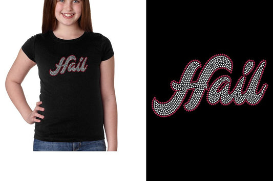 Rhinestones Fyre Hail 2-color stones Youth Girls' Princess T-Shirt