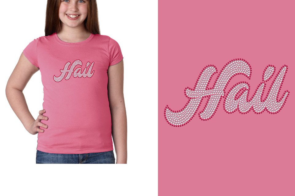 Rhinestones Fyre Hail 2-color stones Youth Girls' Princess T-Shirt