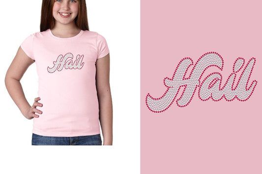 Rhinestones Fyre Hail 2-color stones Youth Girls' Princess T-Shirt