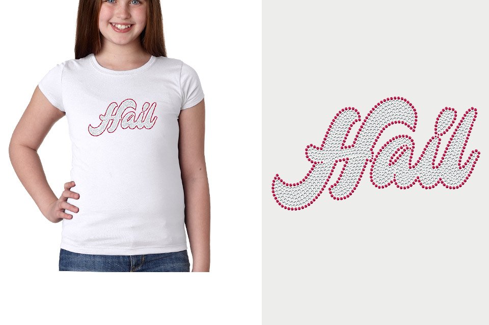 Rhinestones Fyre Hail 2-color stones Youth Girls' Princess T-Shirt