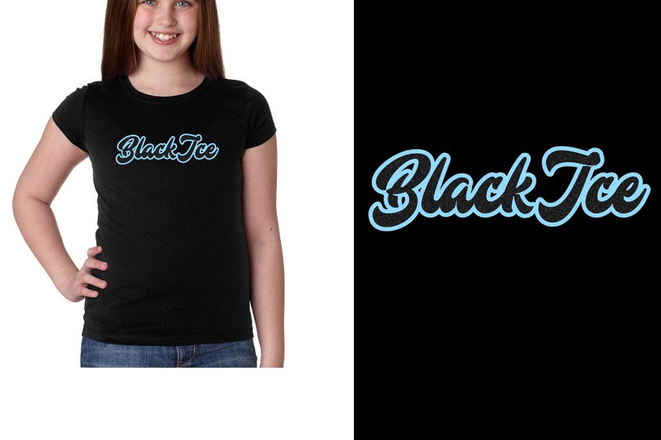 Fyre Black Ice - 2-color glitter Youth Girls' Princess T-Shirt
