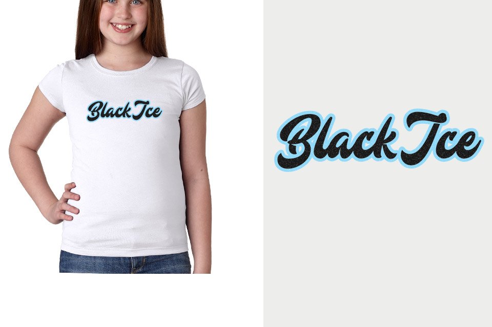 Fyre Black Ice - 2-color glitter Youth Girls' Princess T-Shirt