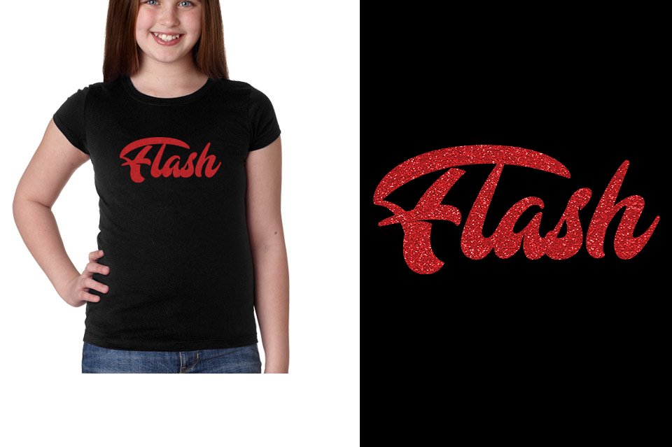 Fyre Flash 1-color glitter red Youth Girls' Princess T-Shirt