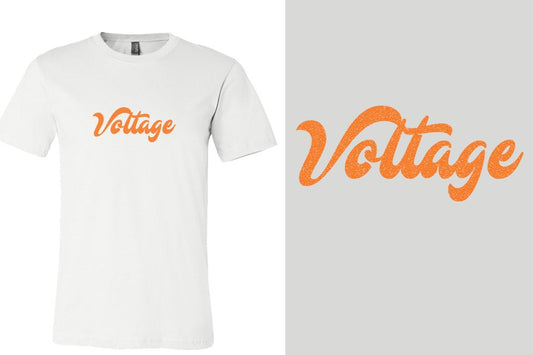 Fyre Voltage 1-color Fluorescent Orange glitter Unisex T-shirt