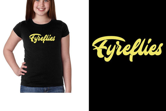 Fyre Fyreflies 1-color Fluorescent Yellow glitter Youth Girls' Princess T-Shirt