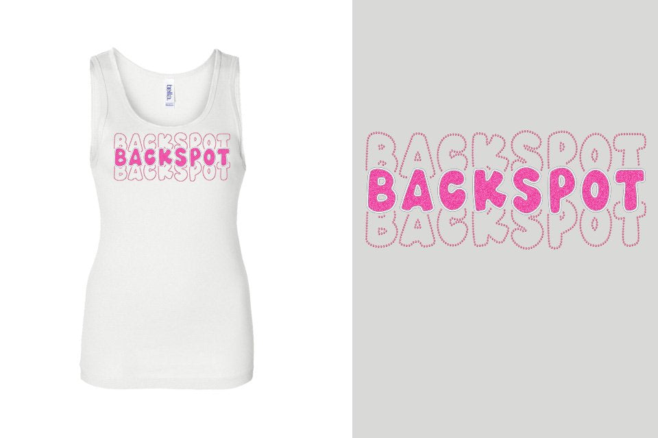 BACKSPOT 3-lines glitter rhinestones Youth Tank