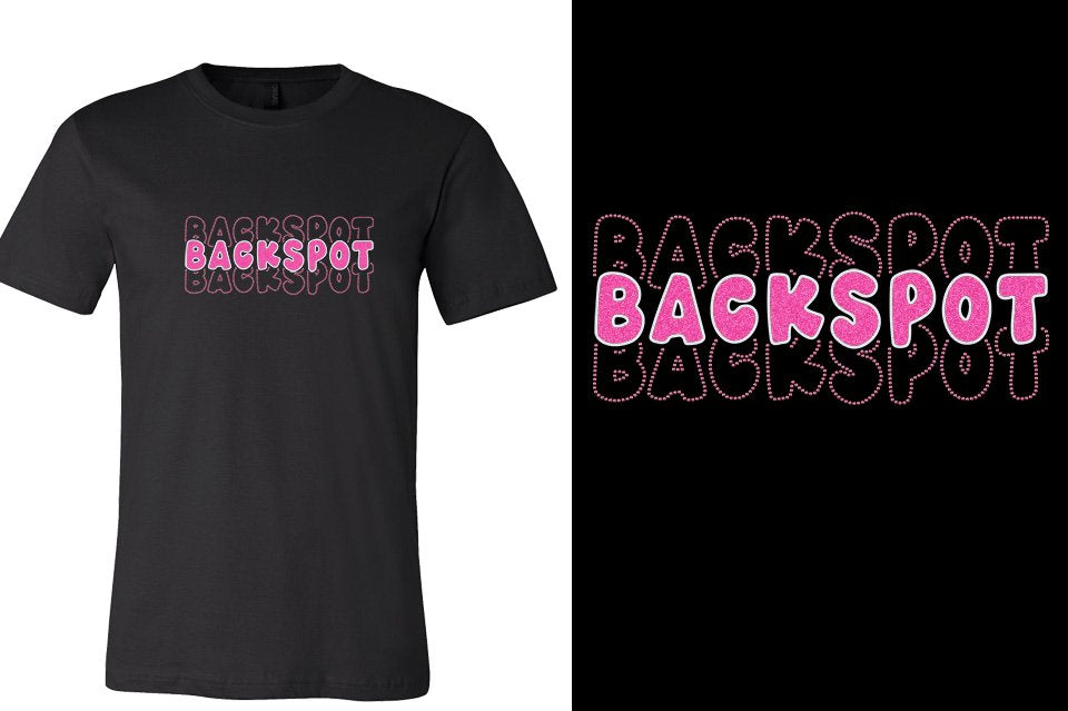 BACKSPOT 3-lines glitter rhinestones Unisex t-shirt