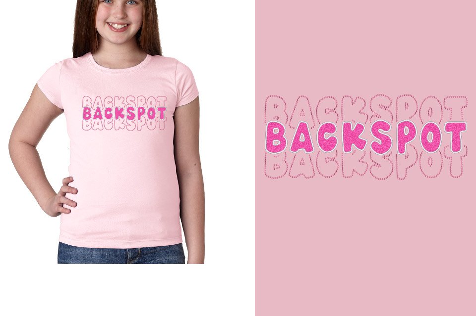BACKSPOT 3-lines glitter rhinestones Girls' Princess T-Shirt