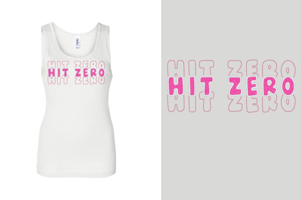 HIT ZERO 3 lines glitter rhinestones Youth Tank