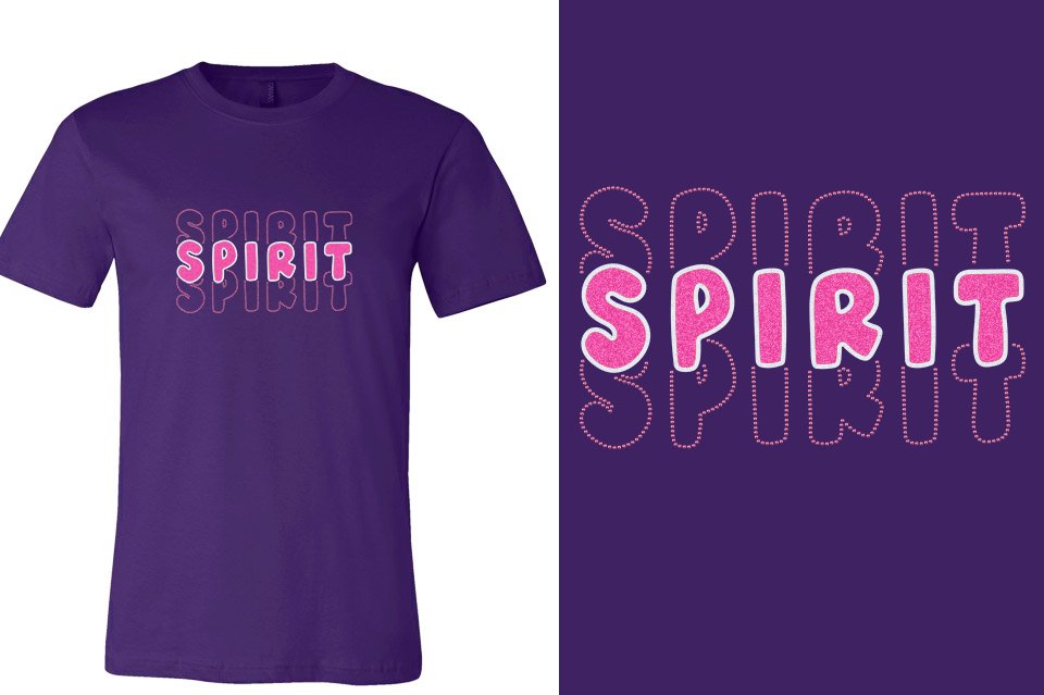 SPIRIT 3 lines glitter rhinestones Unisex t-shirt