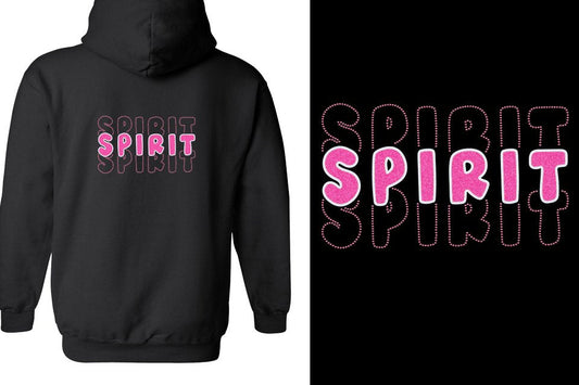 SPIRIT 3 lines glitter rhinestones Unisex Zip Hoodie