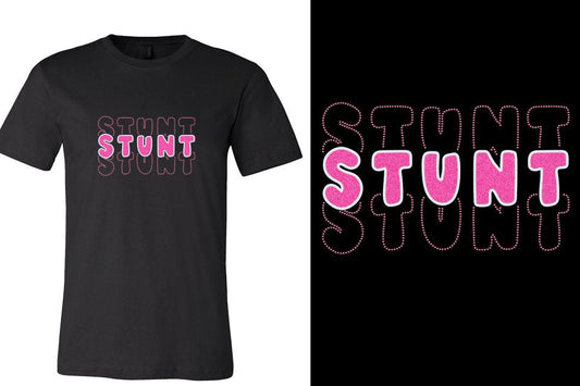 STUNT 3 lines glitter rhinestones Unisex t-shirt