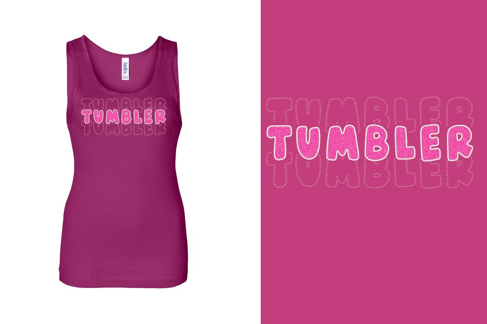TUMBLER 3 lines glitter rhinestones Youth Tank