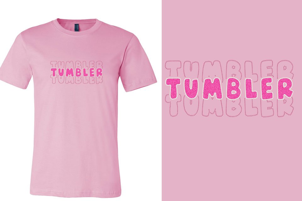TUMBLER 3 lines glitter rhinestones Unisex t-shirt