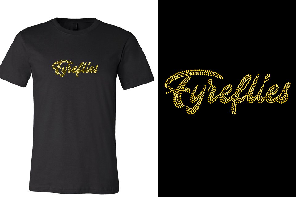 Rhinestones Fyreflies citrine yellow rhinestones Unisex T-shirt