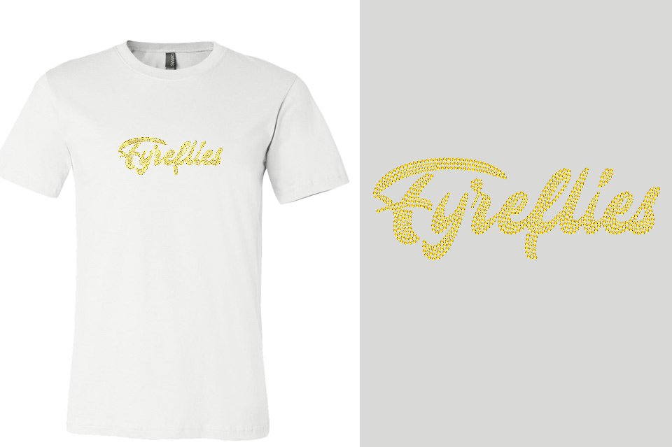 Rhinestones Fyreflies citrine yellow rhinestones Unisex T-shirt