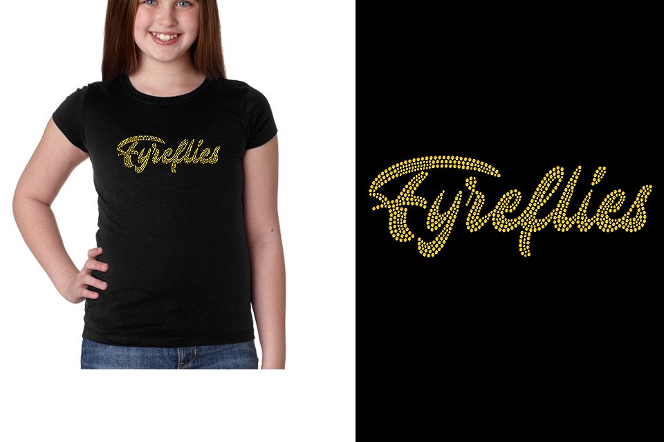 Fyreflies citrine yellow rhinestones Youth Girls' Princess T-Shirt