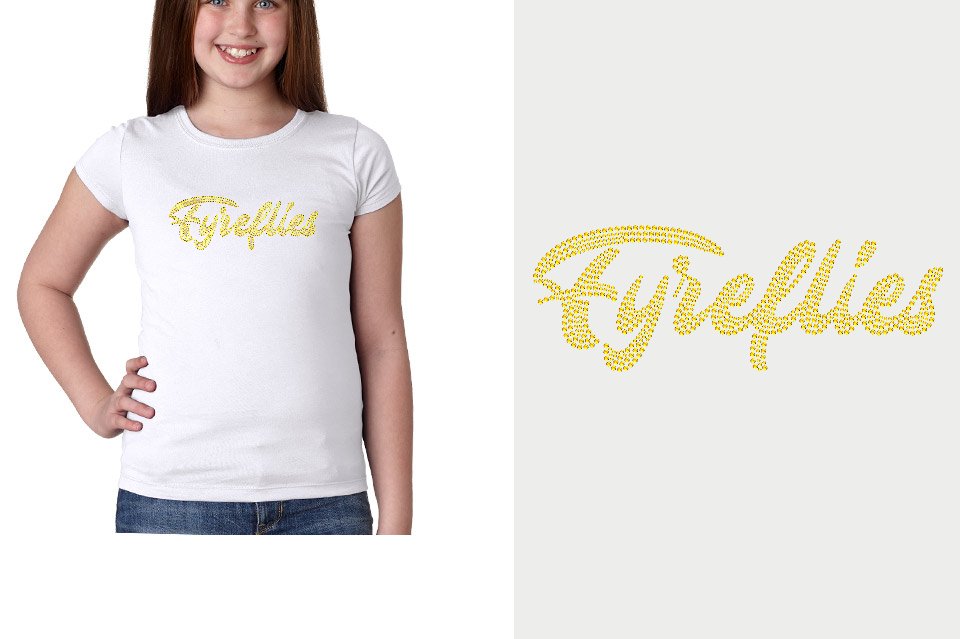 Fyreflies citrine yellow rhinestones Youth Girls' Princess T-Shirt