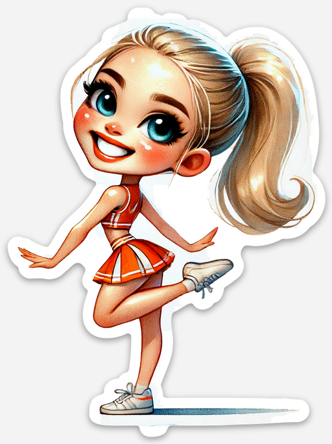 Cheerleader Orange 1 Sticker