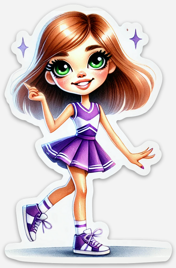 Cheerleader Purple 1 Sticker