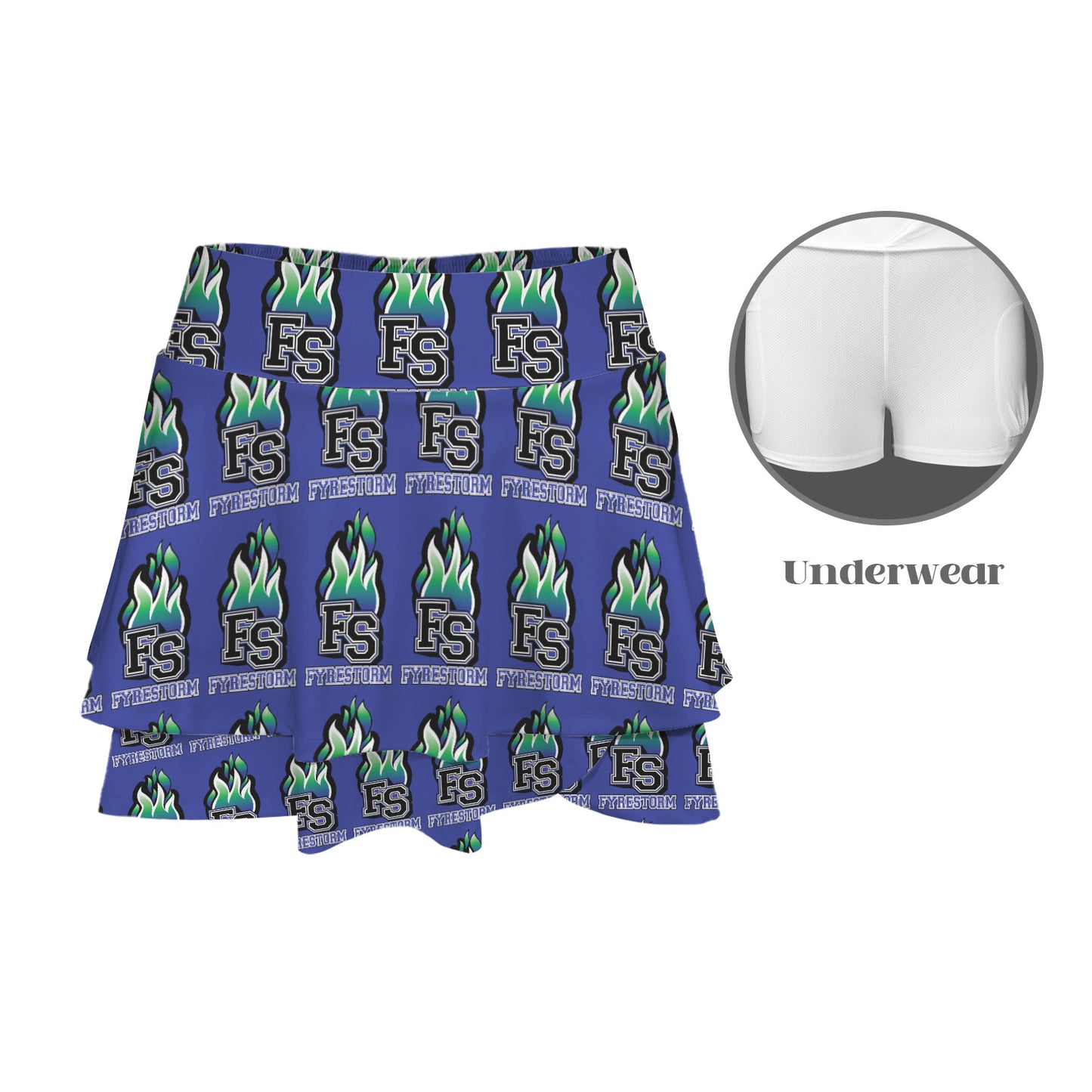 High Waist Layered Ruffle Pockets Sports Skirt